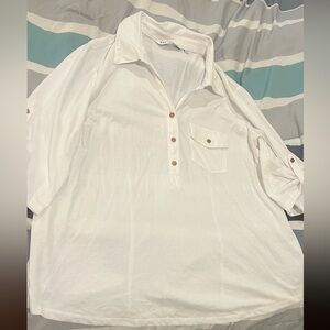 BIG SALE(5 for $20)- Women's White Button Down Shirt